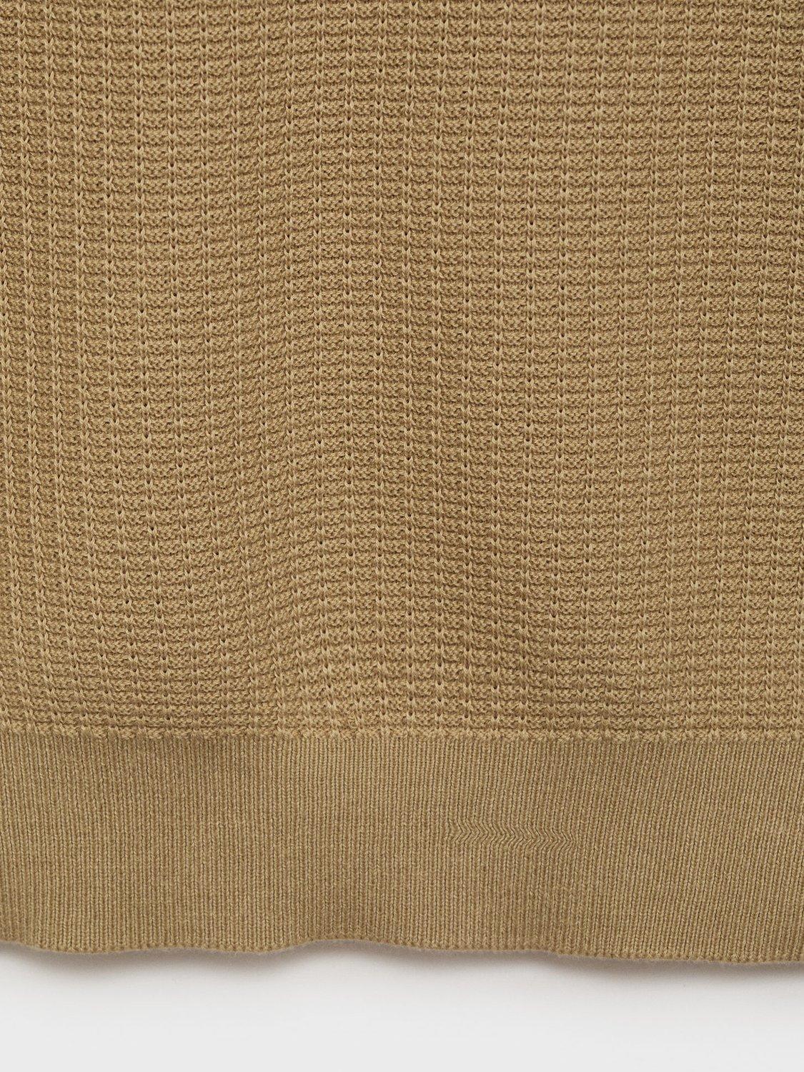 Product image 5 of 8, which shows Mango Fluid Cotton Knitted T-Shirt, Light Beige, L
