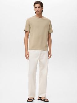 Mango Gare Cotton Blend T-Shirt - view 2, Light Beige