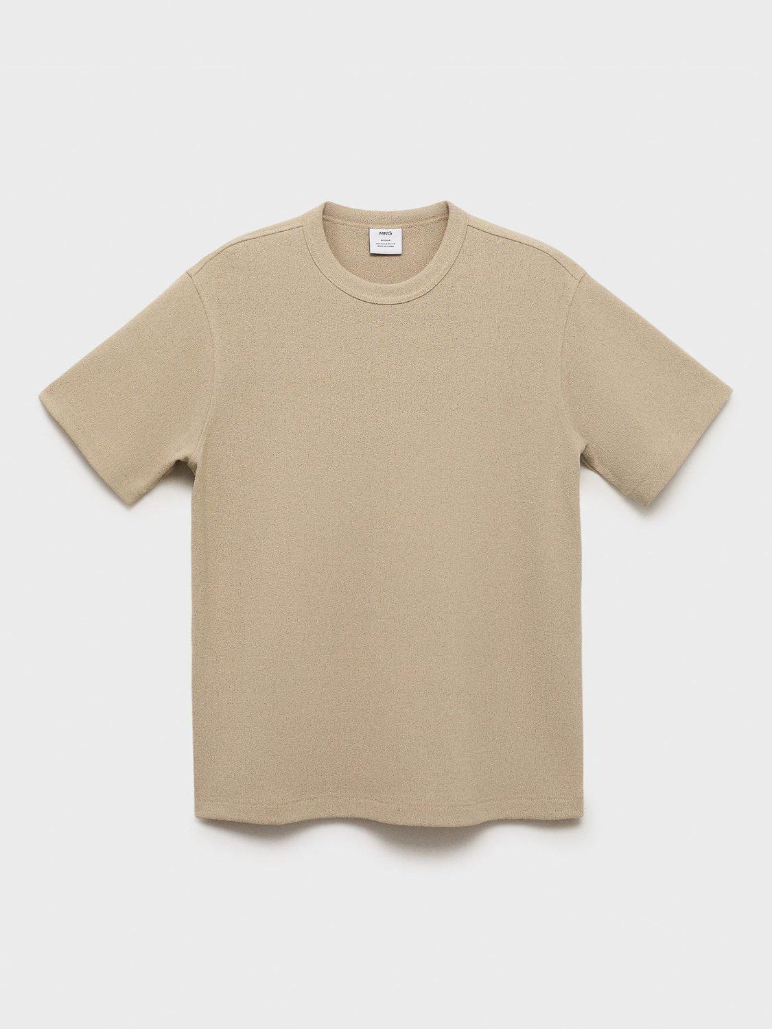 Product image 3 of 8, which shows Mango Gare Cotton Blend T-Shirt, Light Beige, S