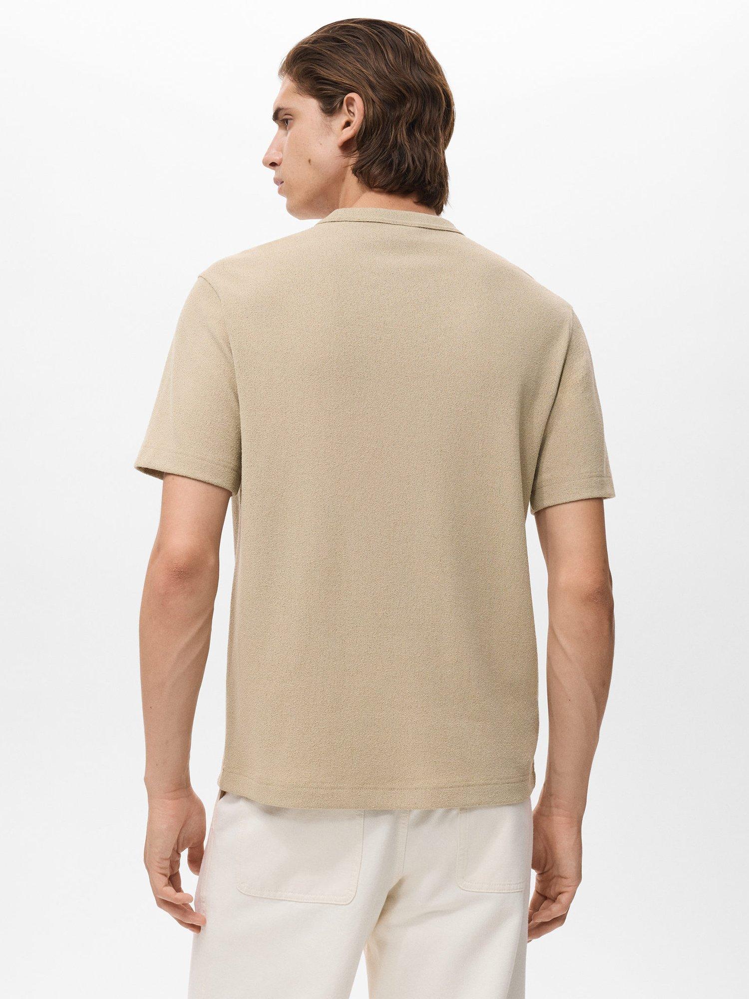 Product image 4 of 8, which shows Mango Gare Cotton Blend T-Shirt, Light Beige, S