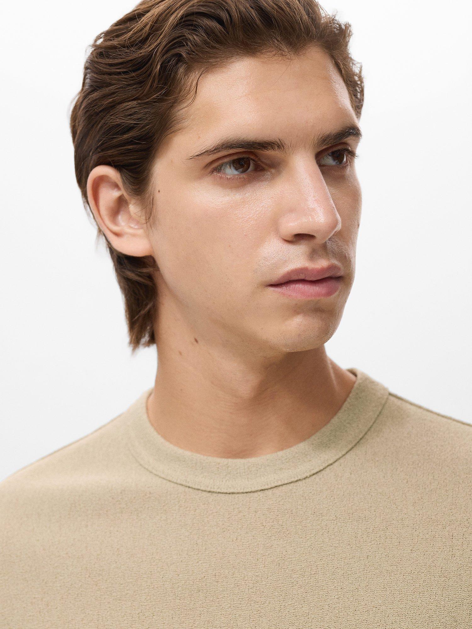 Product image 6 of 8, which shows Mango Gare Cotton Blend T-Shirt, Light Beige, S