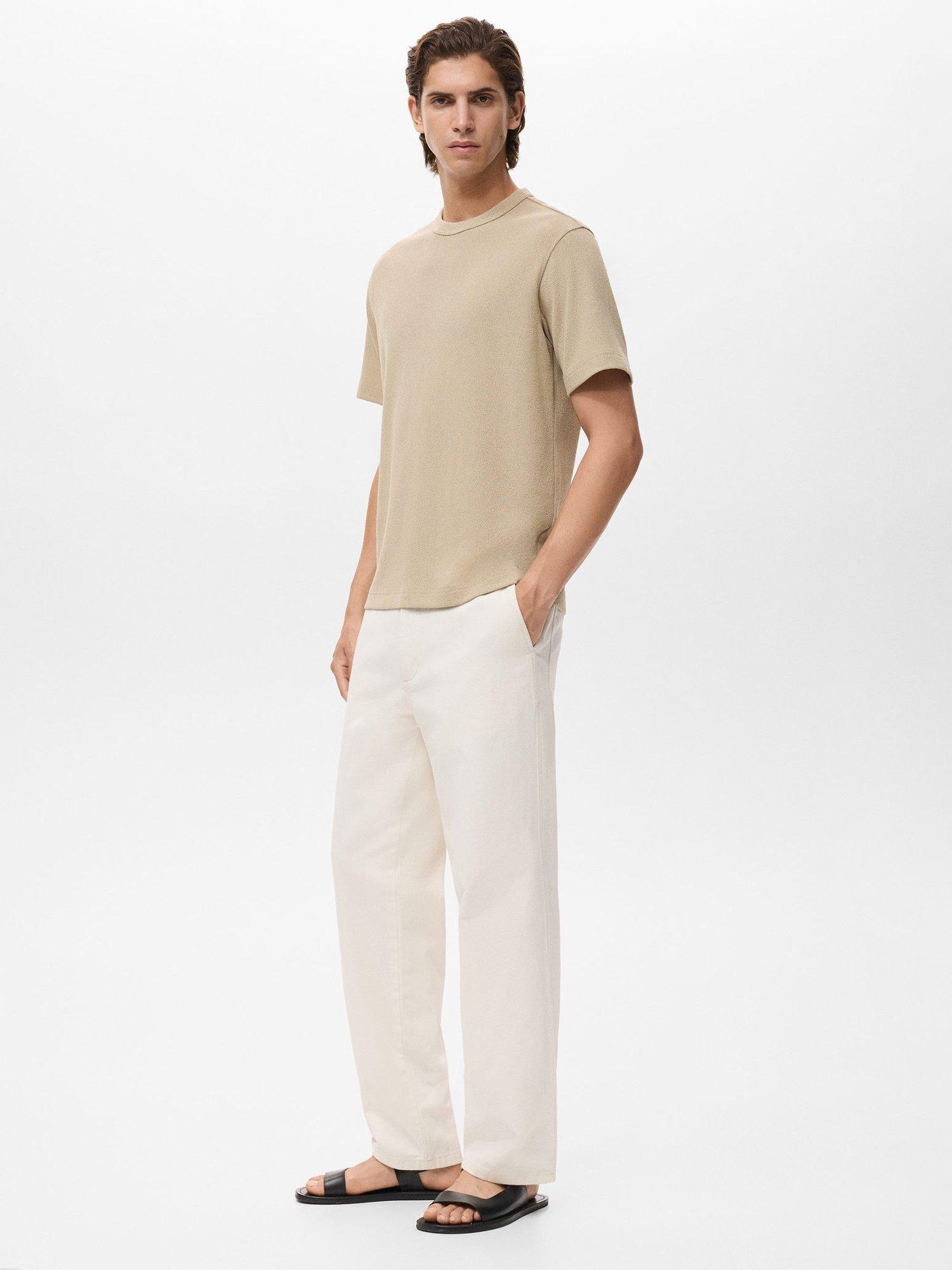 Product image 7 of 8, which shows Mango Gare Cotton Blend T-Shirt, Light Beige, S