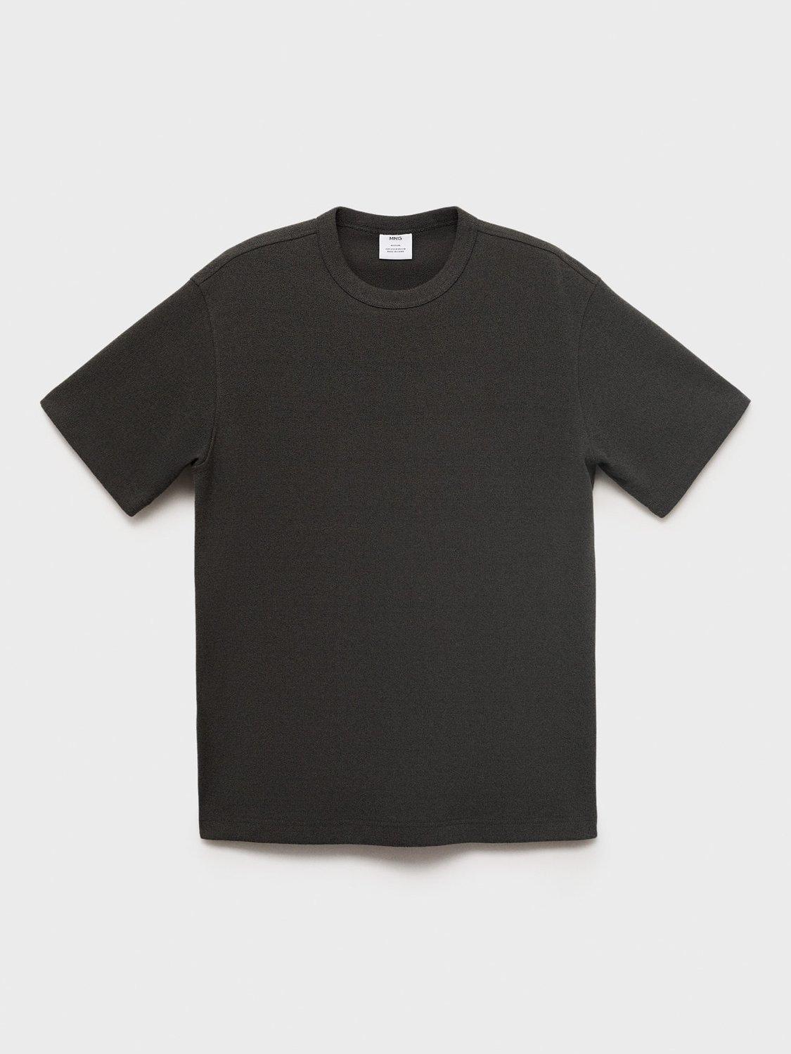 Product image 3 of 8, which shows Mango Gare Cotton Blend T-Shirt, Charcoal, XS