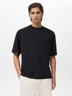 Mango Single Cotton T-Shirt, Black