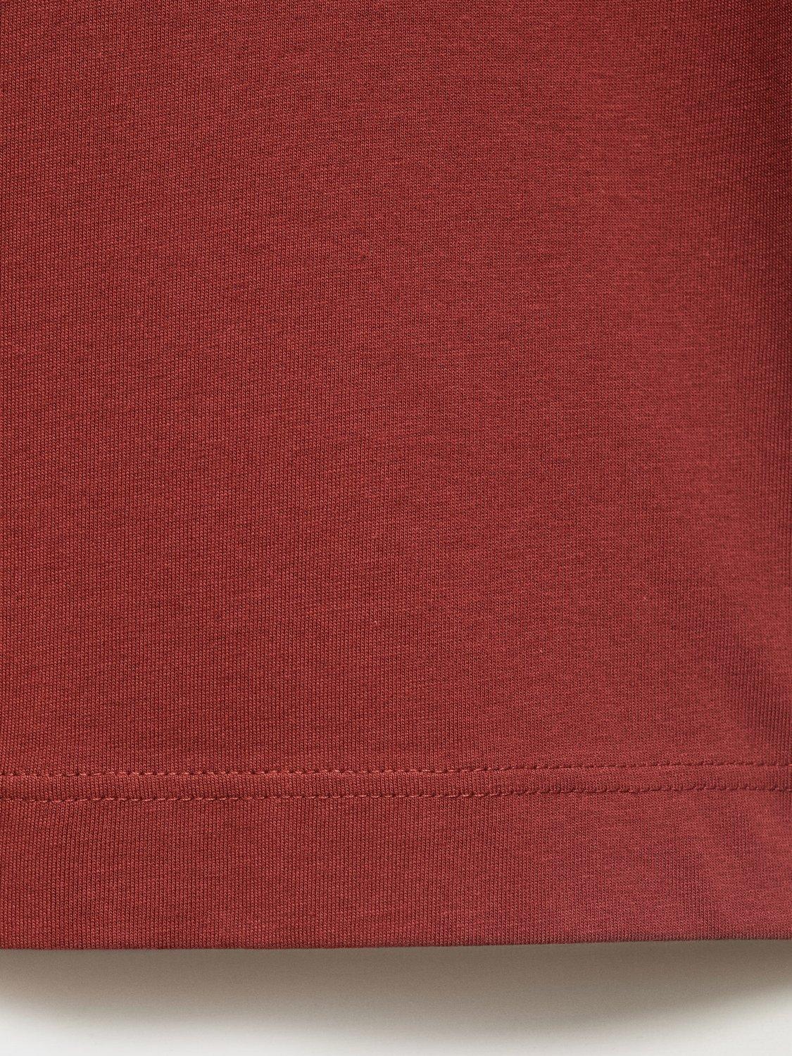 Product image 5 of 8, which shows Mango Single Cotton Boxy Fit T-Shirt, Dark Red, S