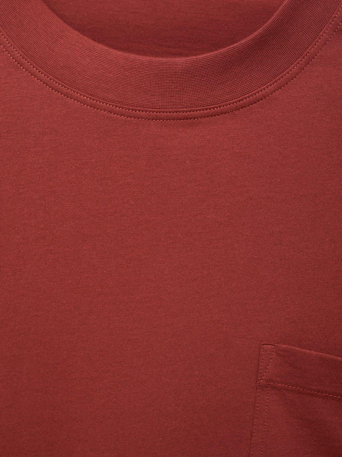 Product image 8 of 8, which shows Mango Single Cotton Boxy Fit T-Shirt, Dark Red, S