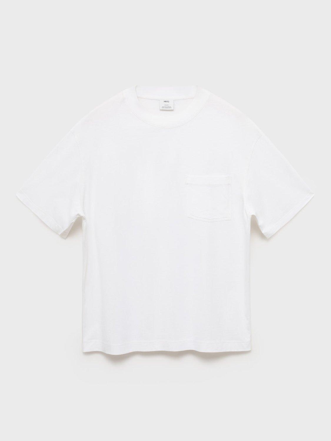 Product image 3 of 8, which shows Mango Single Cotton Boxy Fit T-Shirt, Natural White, S