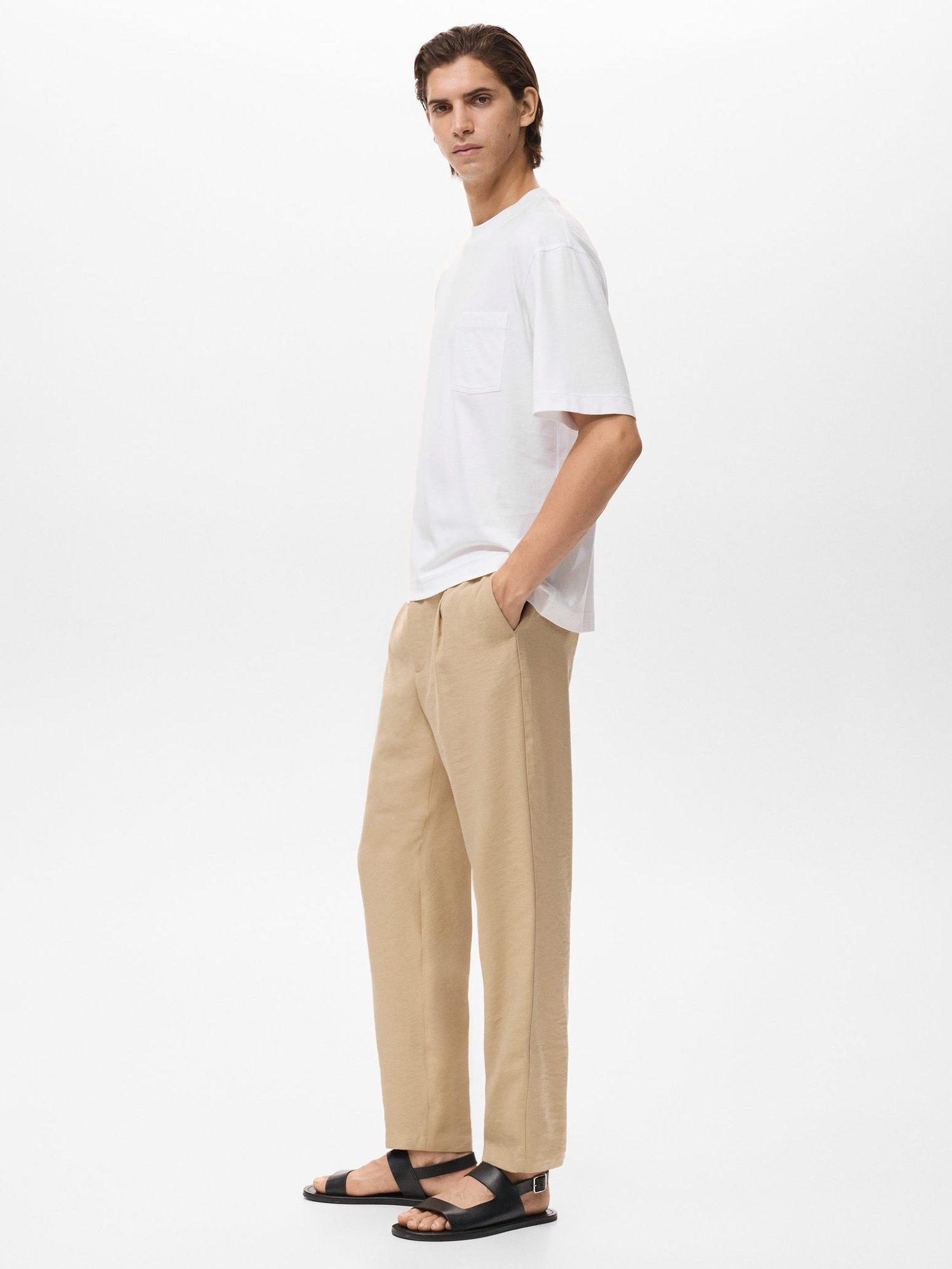 Product image 7 of 8, which shows Mango Single Cotton Boxy Fit T-Shirt, Natural White, S