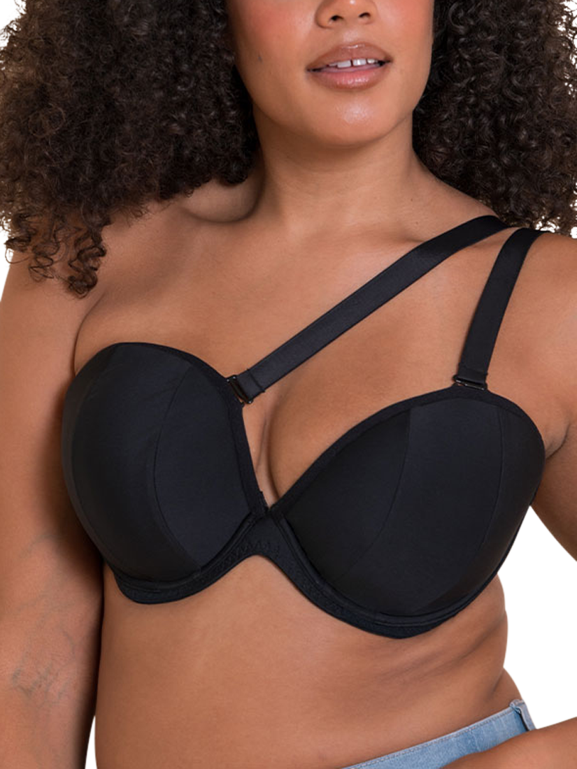 Product image 1 of 11, which shows Curvy Kate Superhero Multiway Plunge Bra, Black, 32D