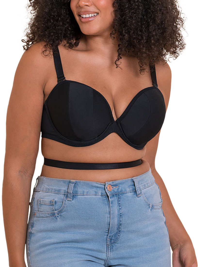 Product image 3 of 11, which shows Curvy Kate Superhero Multiway Plunge Bra, Black, 32D
