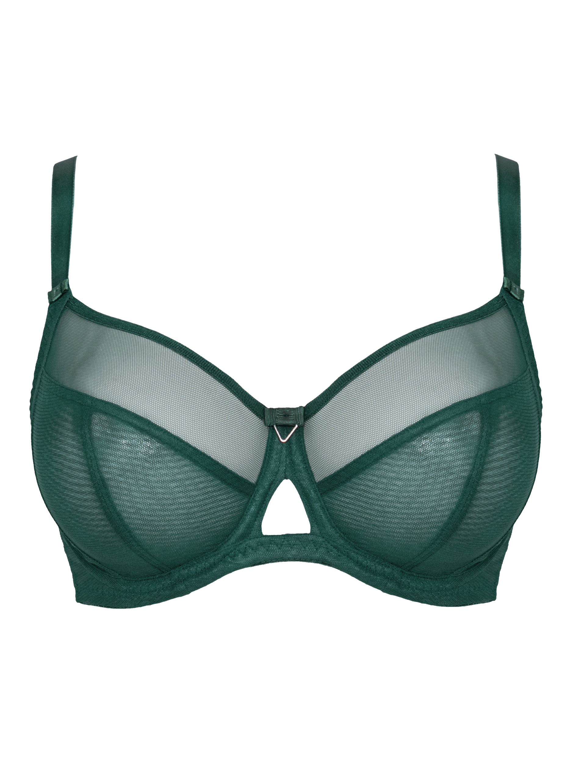 Product image 4 of 8, which shows Curvy Kate Victory Non Padded Side Support Balcony Bra, Forest Green, 30D