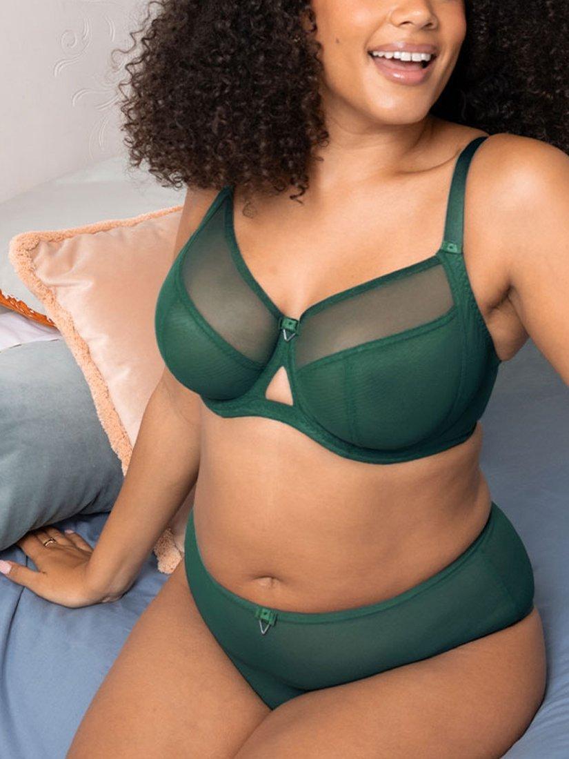 Product image 6 of 8, which shows Curvy Kate Victory Non Padded Side Support Balcony Bra, Forest Green, 30D