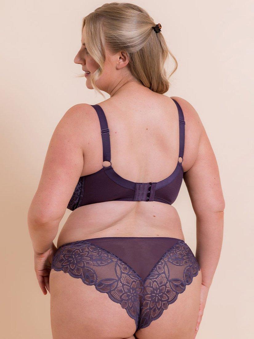 Product image 7 of 7, which shows Curvy Kate LoveLace Brazilian Knickers, Deep Purple, S