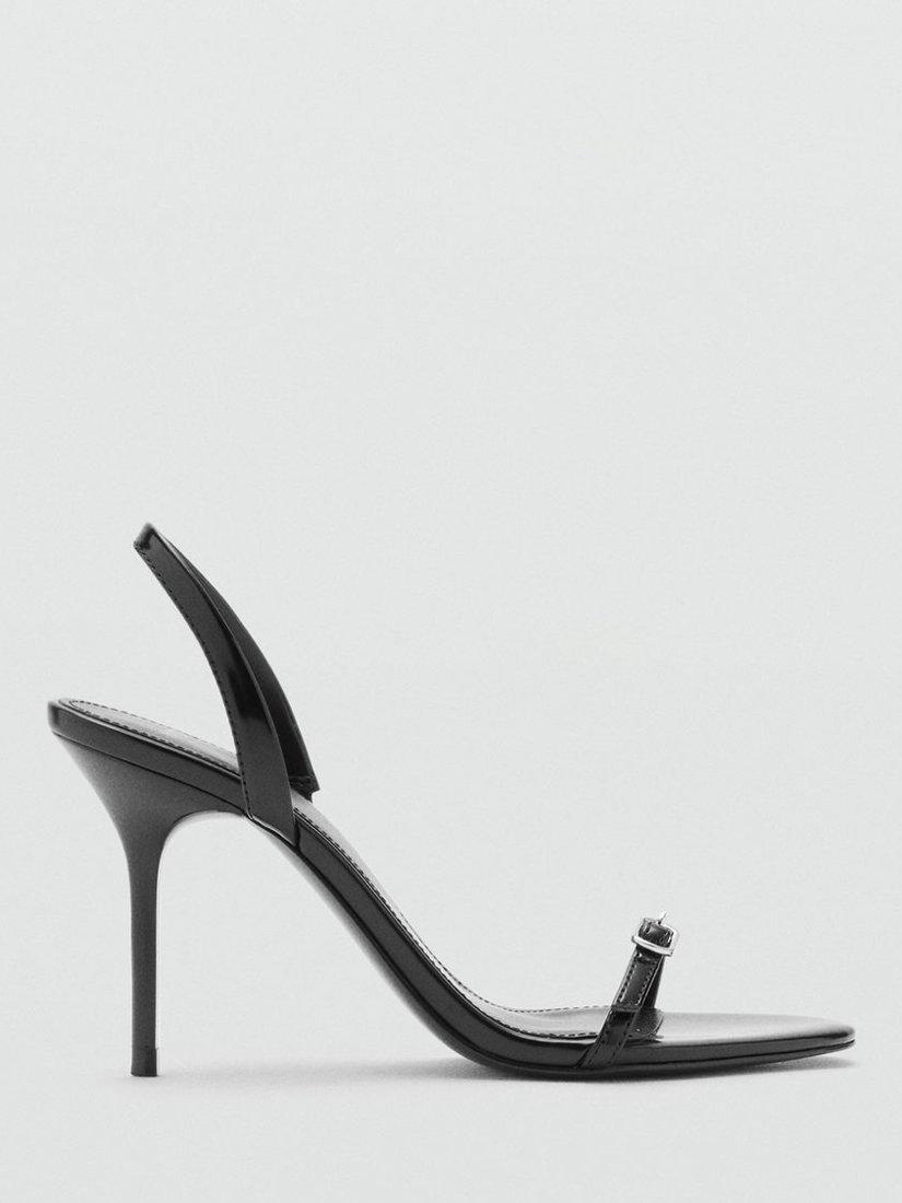 Mango Sky Stiletto Heel Slingback Sandals, Black
