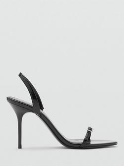 Mango Sky Stiletto Heel Slingback Sandals, Black, Black