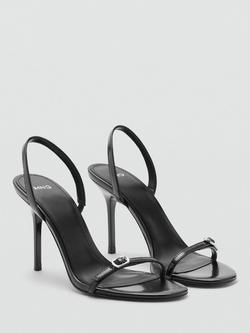 Mango Sky Stiletto Heel Slingback Sandals, Black - view 2, Black