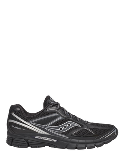 Saucony ProGrid Guide 7 Lace Up Trainers, Black/Silver, Black/Silver