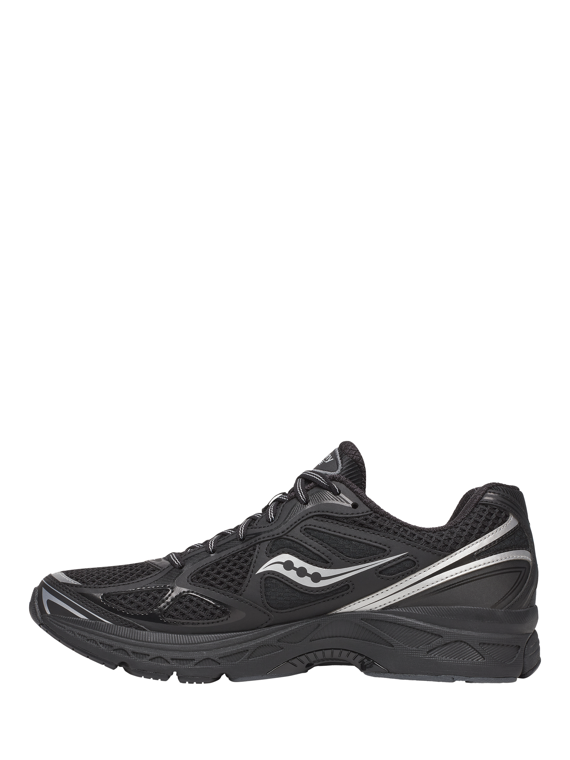 Product image 3 of 6, which shows Saucony ProGrid Guide 7 Lace Up Trainers, Black/Silver, 7