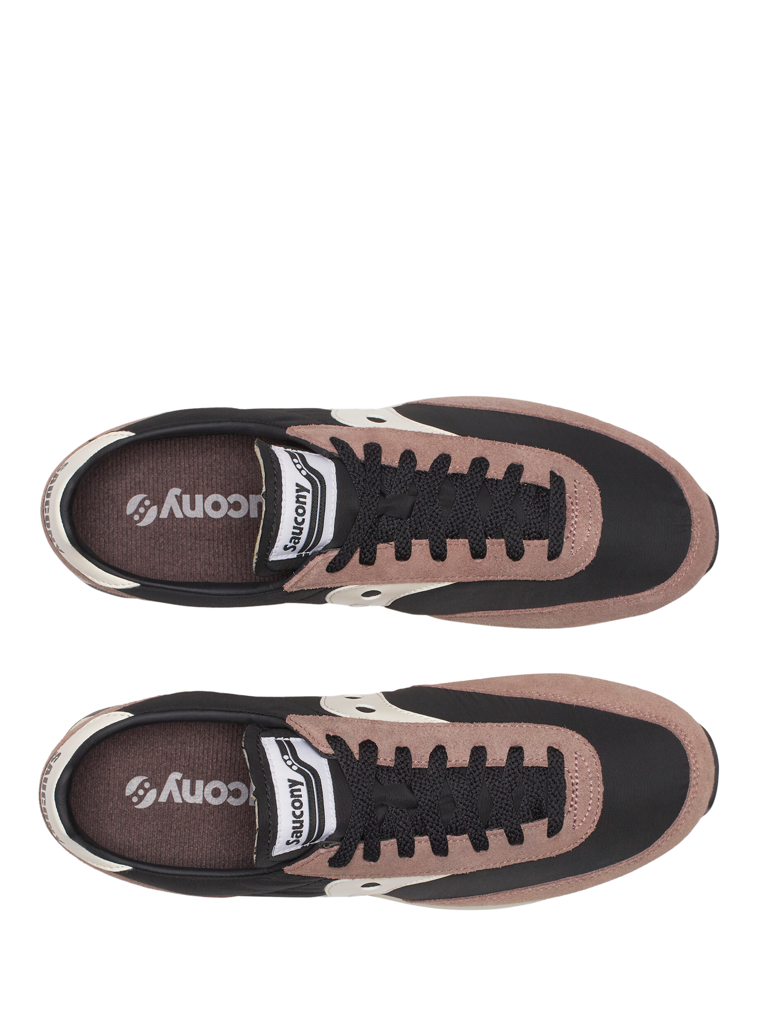 Product image 3 of 5, which shows Saucony 80's Colour Block Trainers, Brown, Black, 8