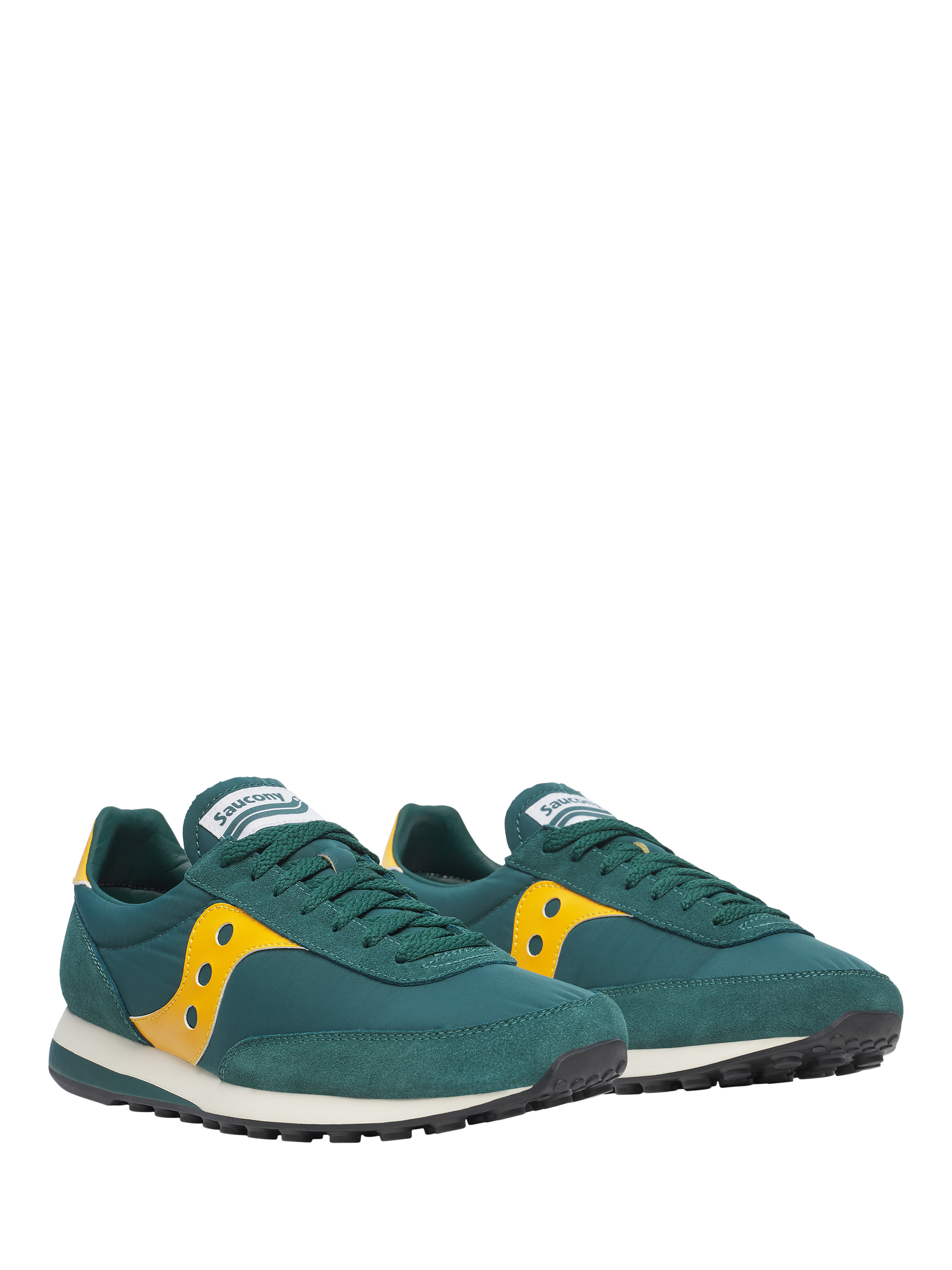 Product image 2 of 9, which shows Saucony Trainer 80 Lace Up Trainers, Green/Yellow, 8