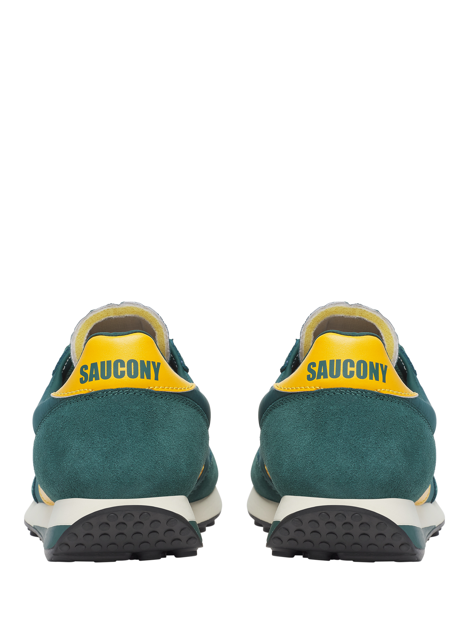Product image 4 of 9, which shows Saucony Trainer 80 Lace Up Trainers, Green/Yellow, 8