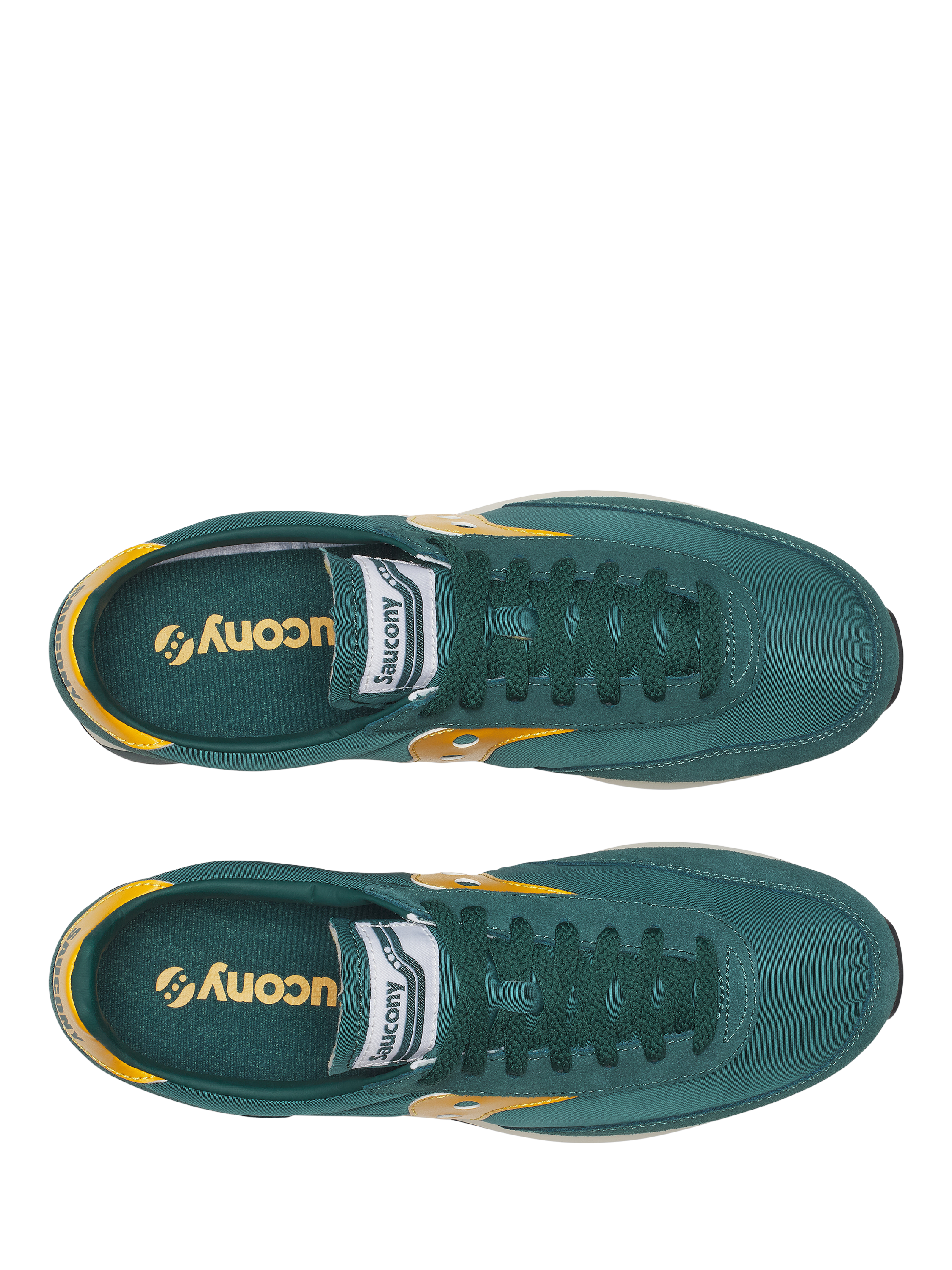 Product image 5 of 9, which shows Saucony Trainer 80 Lace Up Trainers, Green/Yellow, 8
