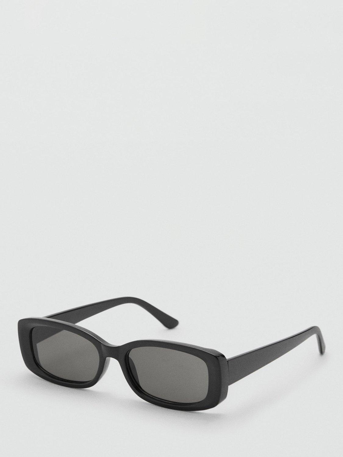 Product image 2 of 4, which shows Mango Lilibea Rectangular Frame Classic Sunglasses, Black/Grey, One Size