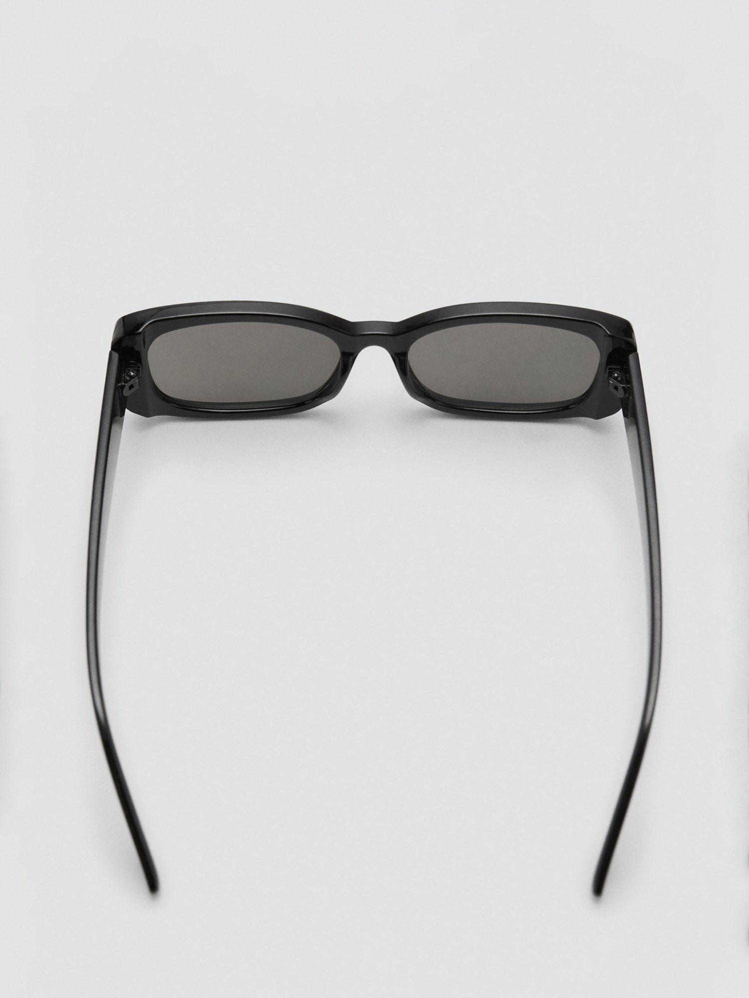 Product image 3 of 4, which shows Mango Lilibea Rectangular Frame Classic Sunglasses, Black/Grey, One Size
