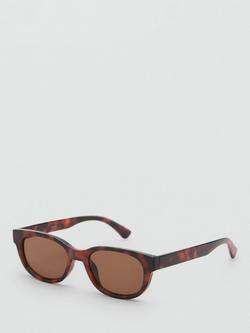 Mango Levanzo Sunglasses, Dark Brown, Dark Brown