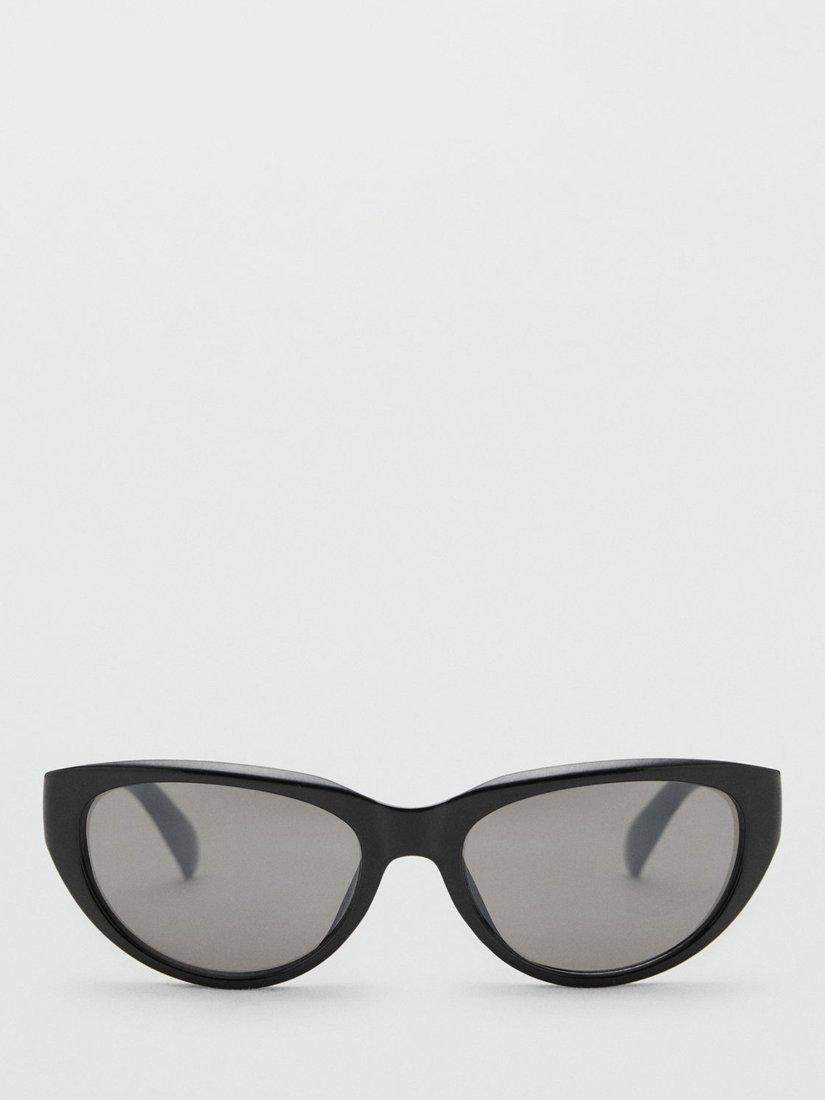 Product image 1 of 4, which shows Mango Ibiza Cat Eye Sunglasses, Black/Grey