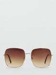 Mango Capri Metallic Square Framed Sunglasses