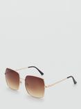 Mango Capri Metallic Square Framed Sunglasses
