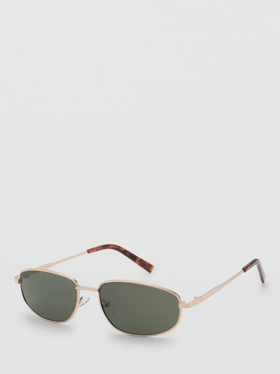 Product image 2 of 4, which shows Mango Isquia Oval Sunglasses, Gold/Grey
