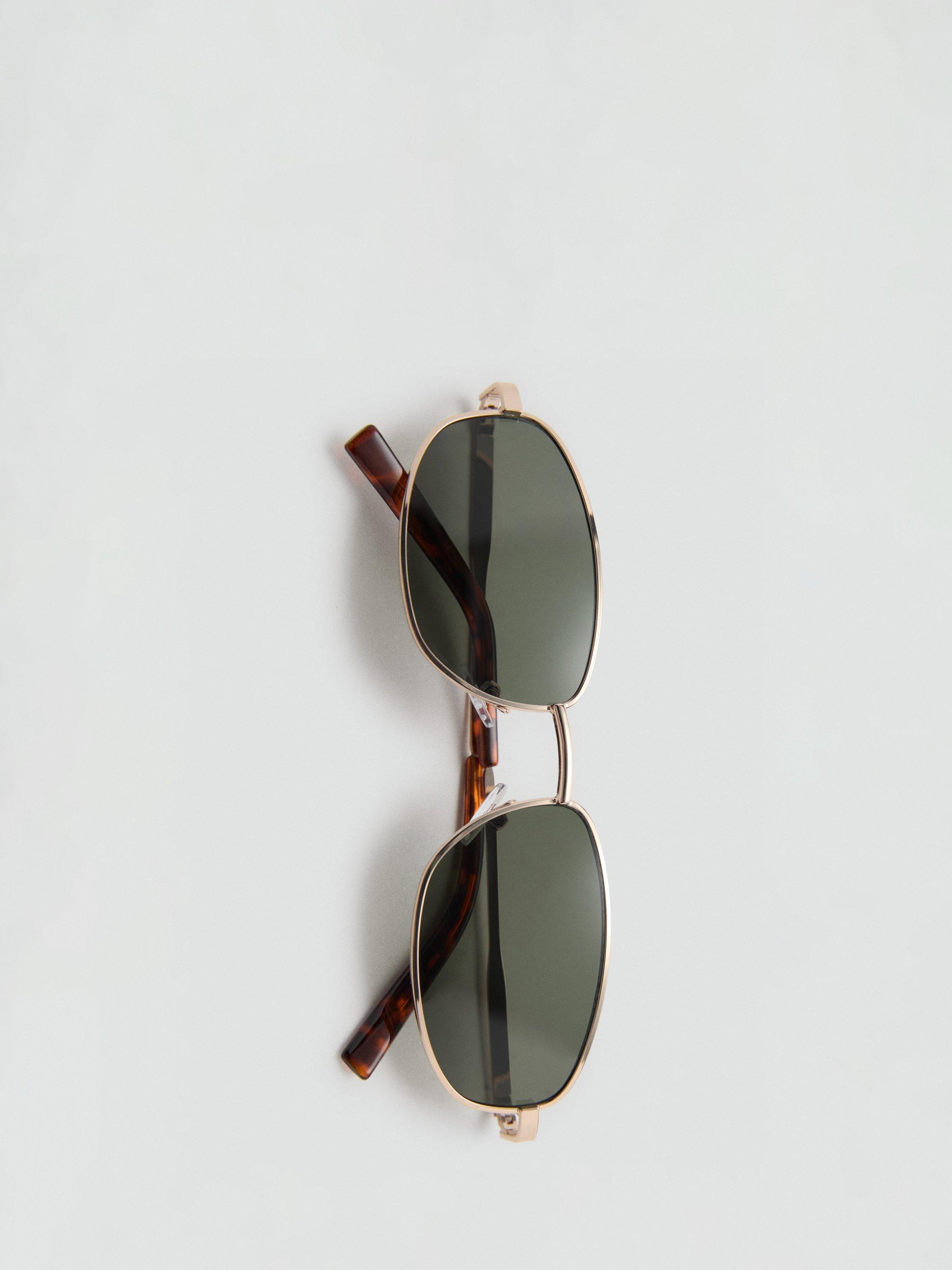 Product image 4 of 4, which shows Mango Isquia Oval Sunglasses, Gold/Grey