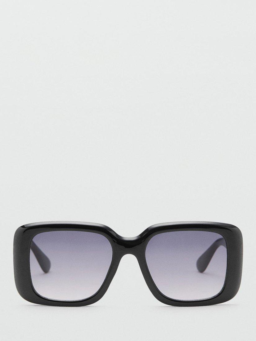 Product image 1 of 11, which shows Mango Lipari Square Framed Sunglasses, Black/Purple Gradient, One Size