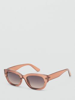Mango Panarea Rectangular Sunglasses, Pale Orange/Brown Gradient - view 2, Pale Orange/Brown Gradient