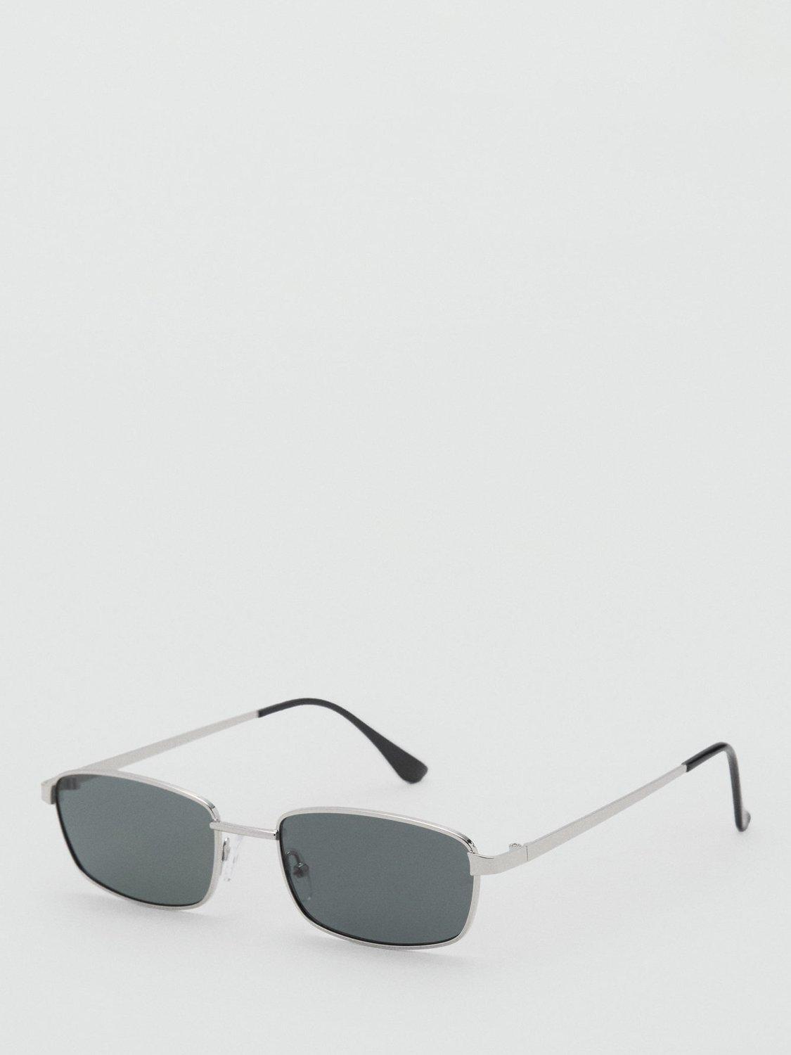 Product image 2 of 4, which shows Mango Nerano Rectangular Sunglasses, Silver/Grey