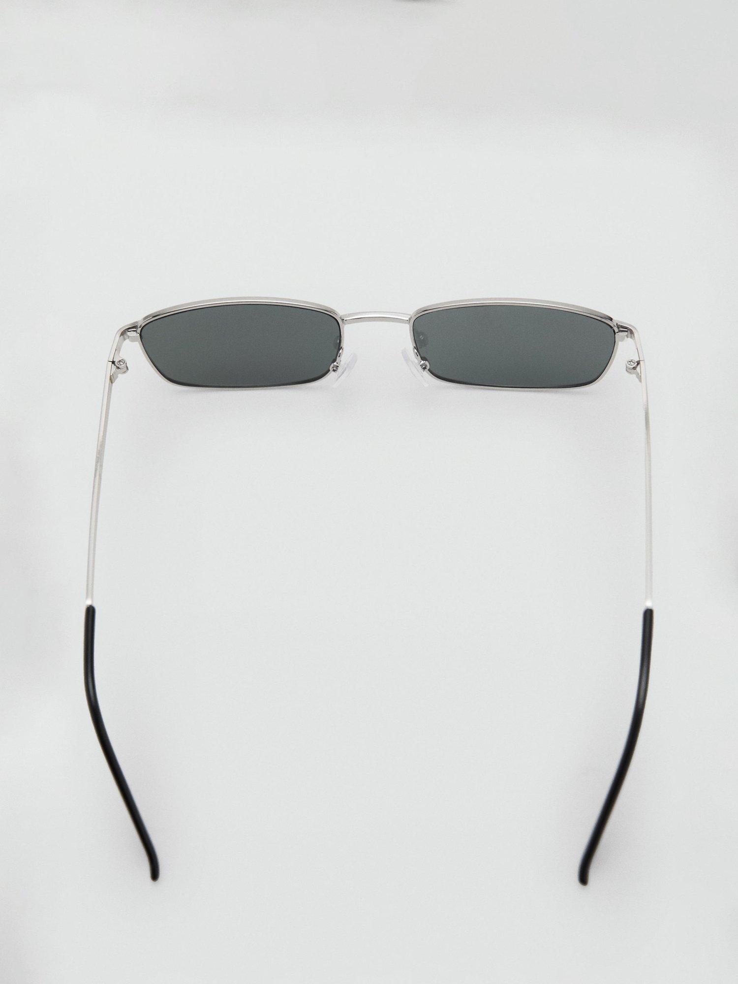 Product image 3 of 4, which shows Mango Nerano Rectangular Sunglasses, Silver/Grey