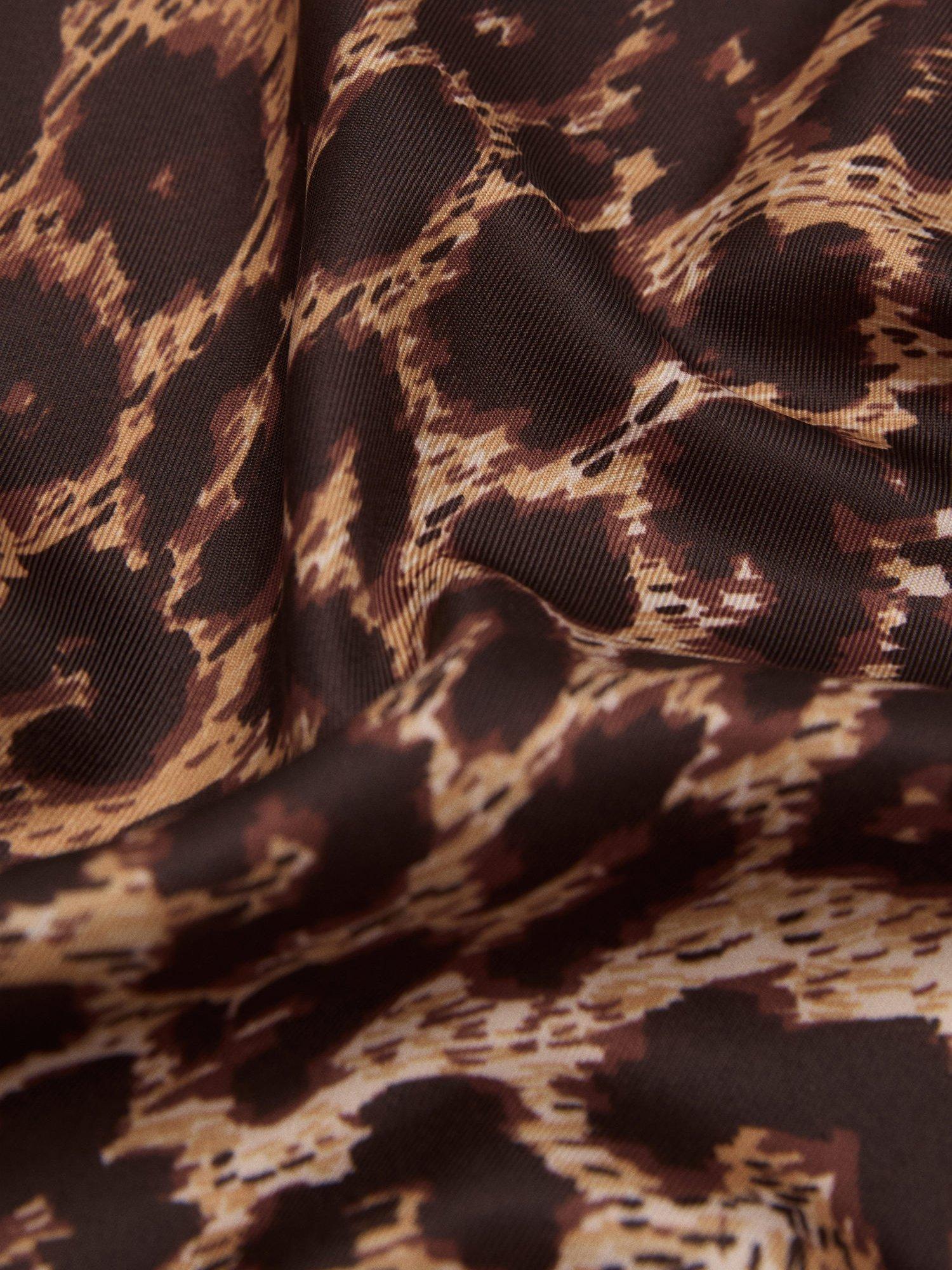 Product image 2 of 3, which shows Mango Leon Foulard Animal Print Scarf, Brown, One Size