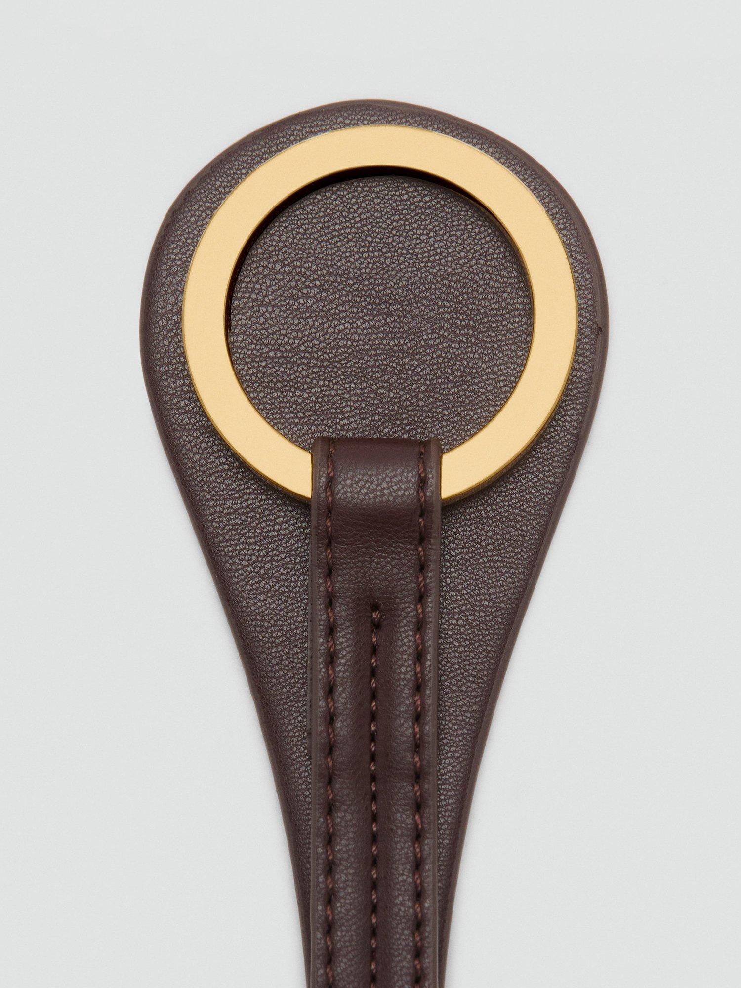 Product image 3 of 4, which shows Mango Thin Maxi Buckle Belt, Dark Brown, M