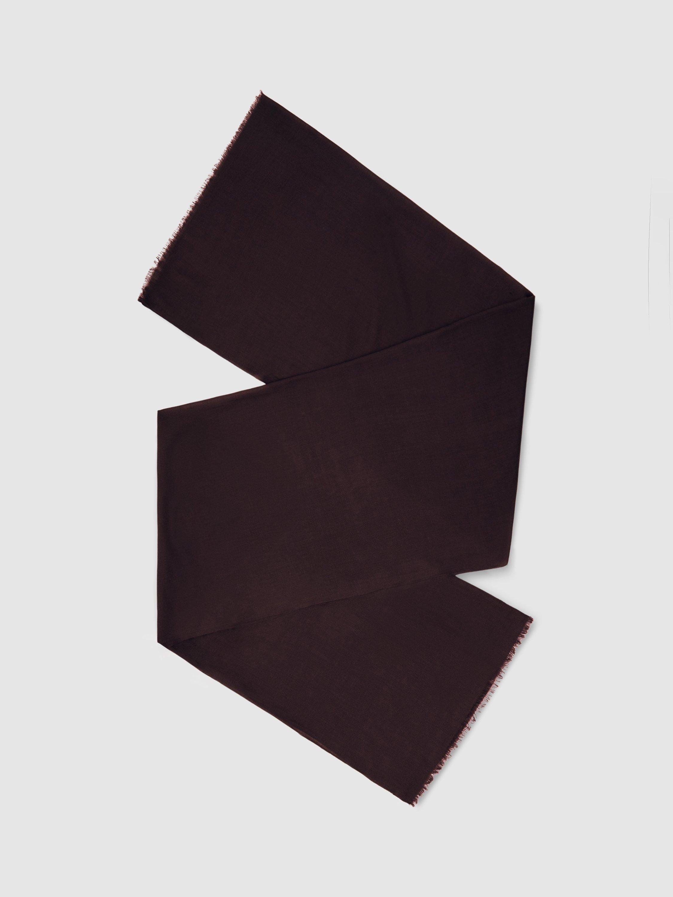 Product image 1 of 5, which shows Reiss Heidi Wool Rich Scarf, Burgundy, One Size