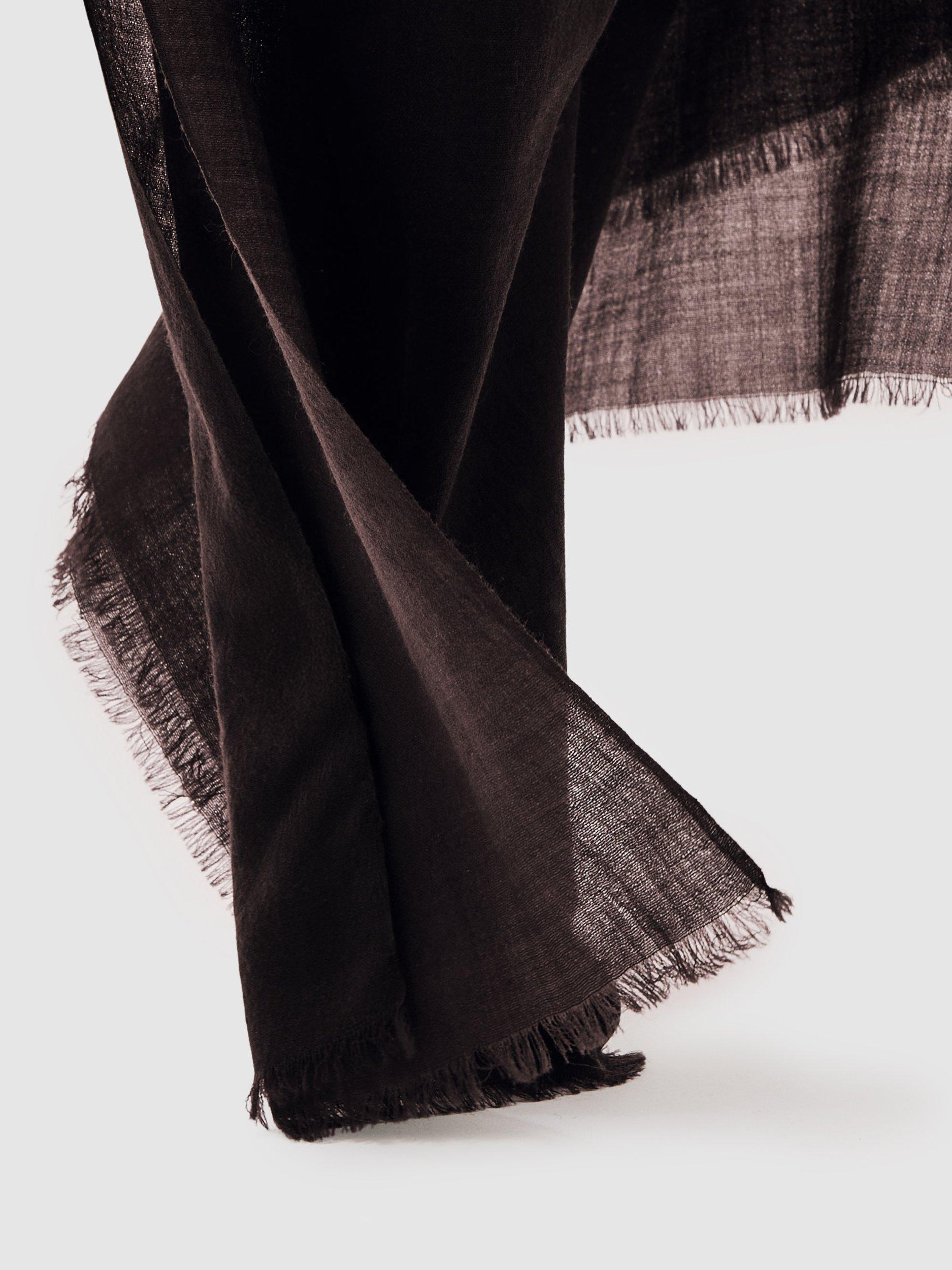 Product image 2 of 5, which shows Reiss Heidi Wool Rich Scarf, Burgundy, One Size