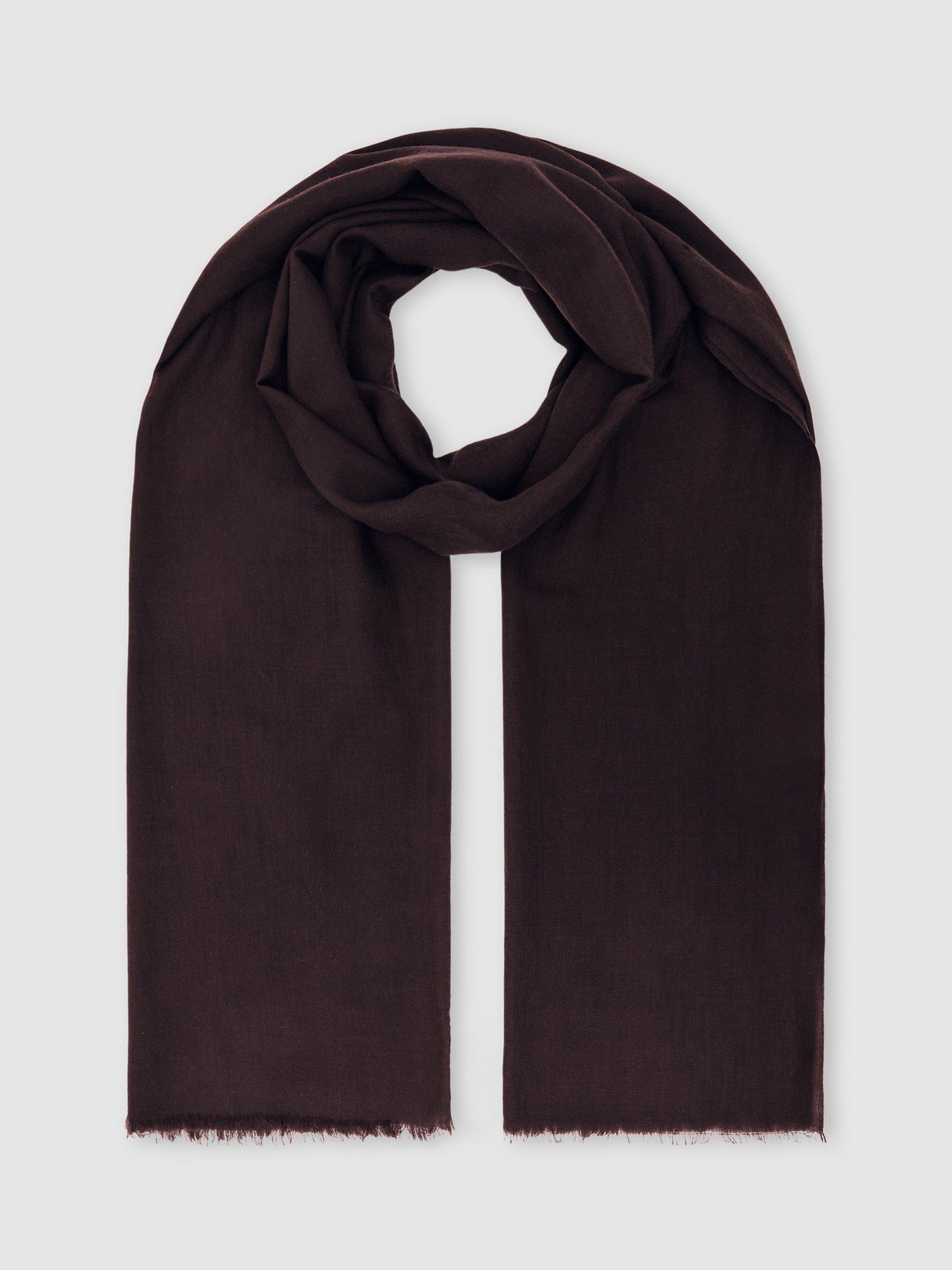 Product image 4 of 5, which shows Reiss Heidi Wool Rich Scarf, Burgundy, One Size