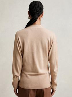 Reiss Tyla Fitted Waist Fine Wool Blend Cardigan - view 2, Neutral