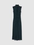 Reiss Danielle Sleeveless Ruched Maxi Dress, Teal