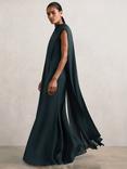 Reiss Greta Cape Maxi Dress, Teal Green