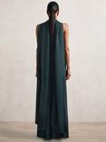 Reiss Greta Cape Maxi Dress, Teal Green