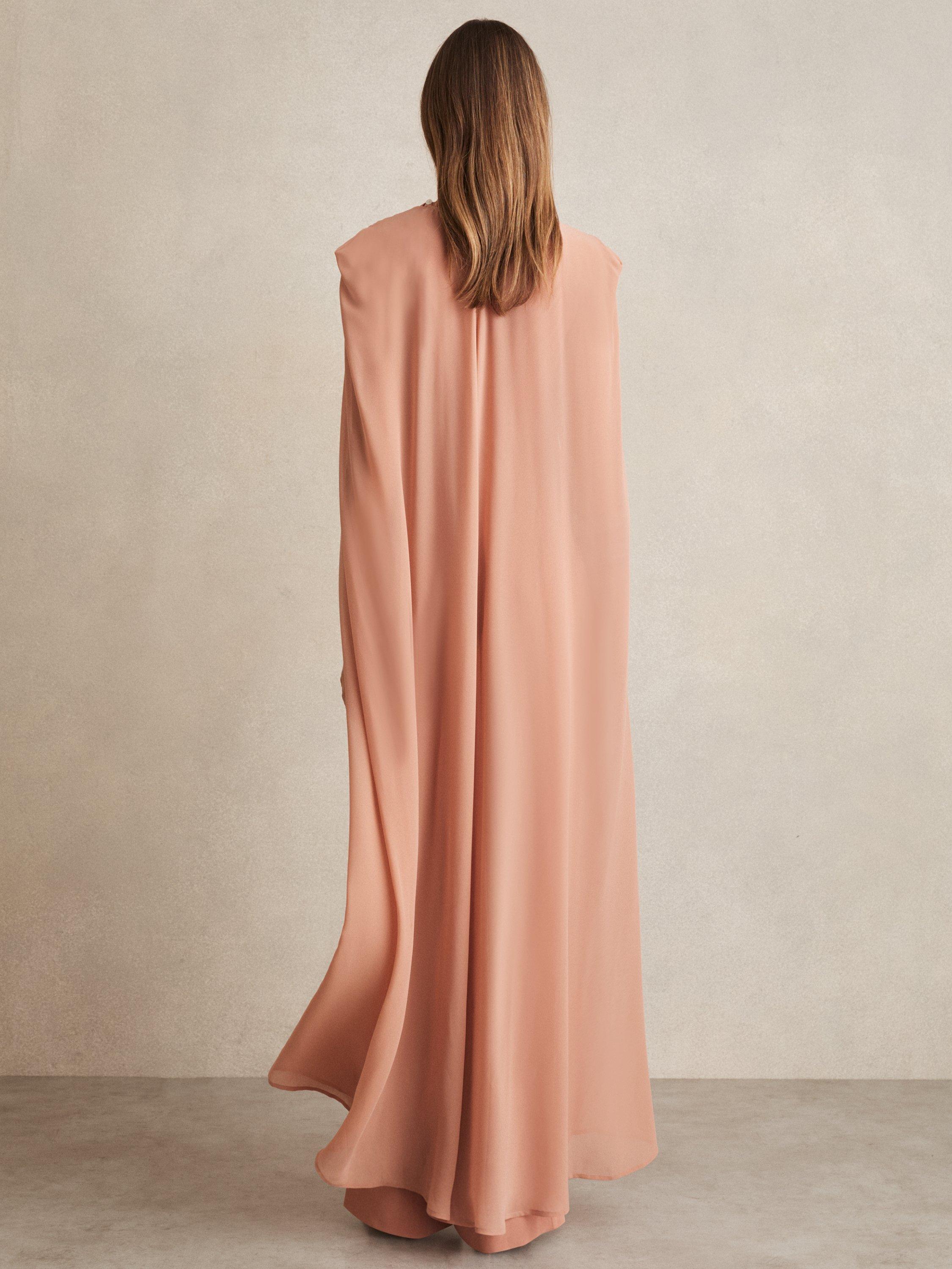 Product image 5 of 5, which shows Reiss Farley Cape Back Jumpsuit, Pink, 6