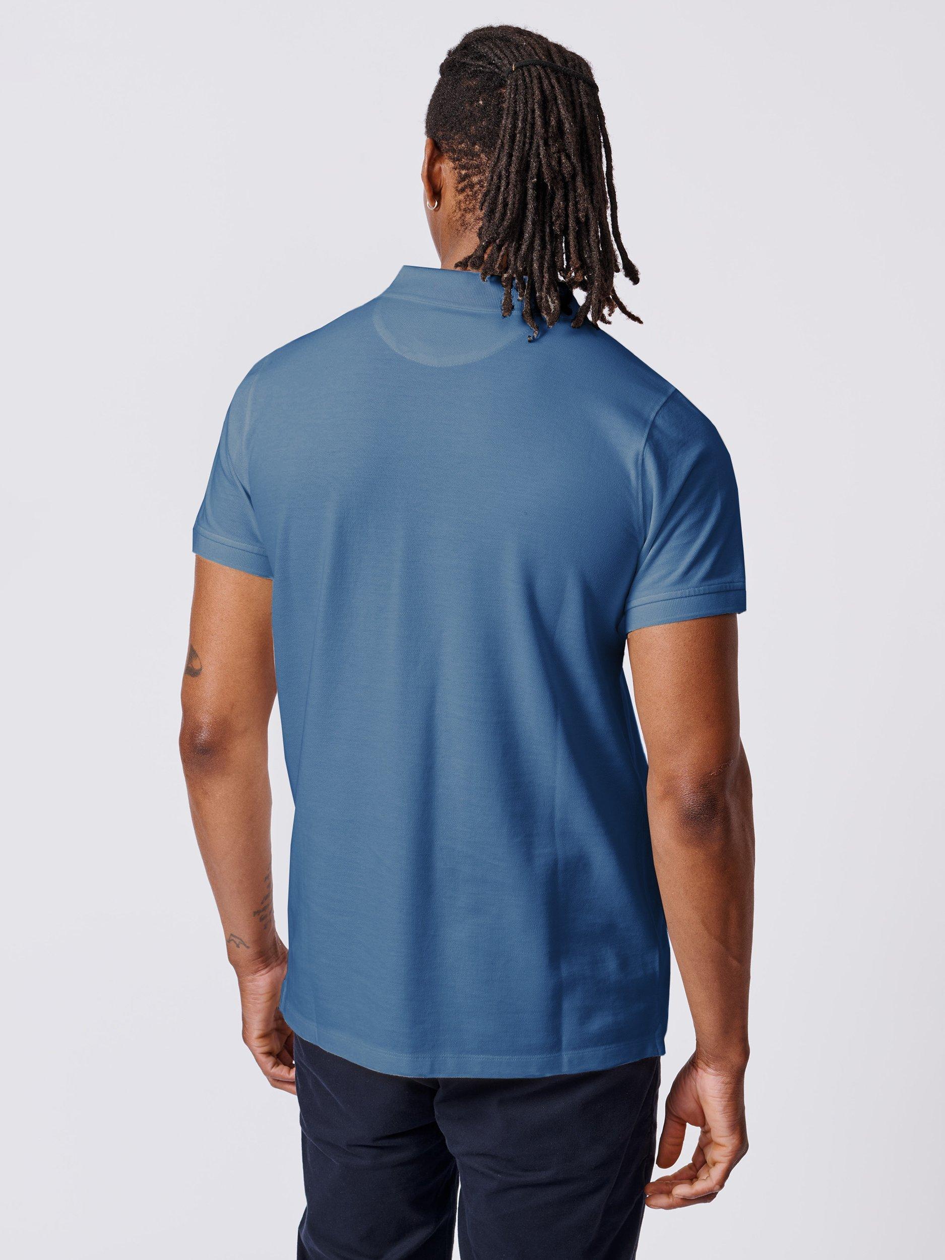 Product image 2 of 3, which shows Aubin Marcel Cotton Regular Fit Short Sleeve Polo Shirt, China Blue, S