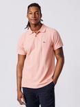 Aubin Marcel Cotton Regular Fit Short Sleeve Polo Shirt, Coral